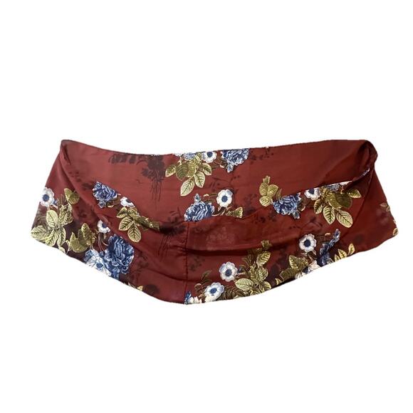 Women’s Burgundy Floral Sheer Scarf Wrap Shawl – 100% Polyester Vintage Inspire - Picture 1 of 5